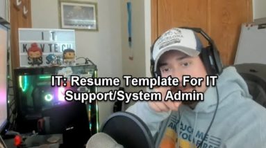 IT: Resume Template For IT Support/System Admin